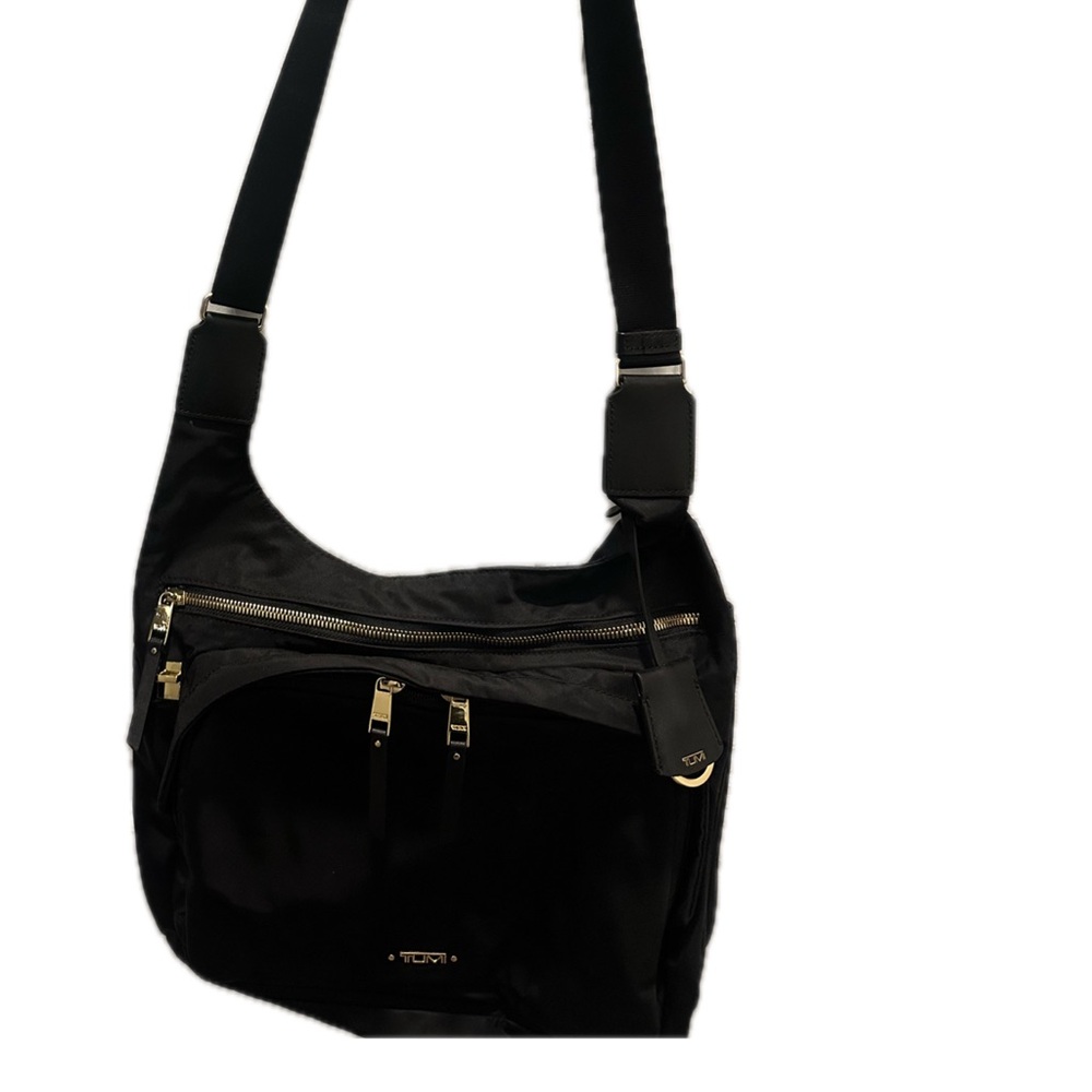 Tumi Black Bag with Gold Details
